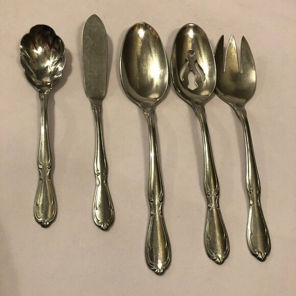 Oneida Victorian Manor 5 Piece Hostess Set Stainless Cutlery Flatwear - Picture 1 of 7